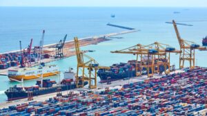 Port industriel de transport de fret affaires mondiales